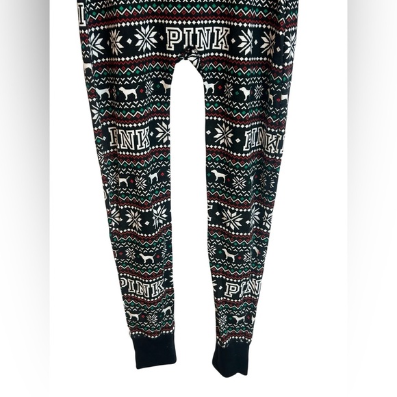 Victoria’s Secret “PINK" Dog Fair Isle One Piece Onesie Long Johns Medium NWT - Picture 8 of 9
